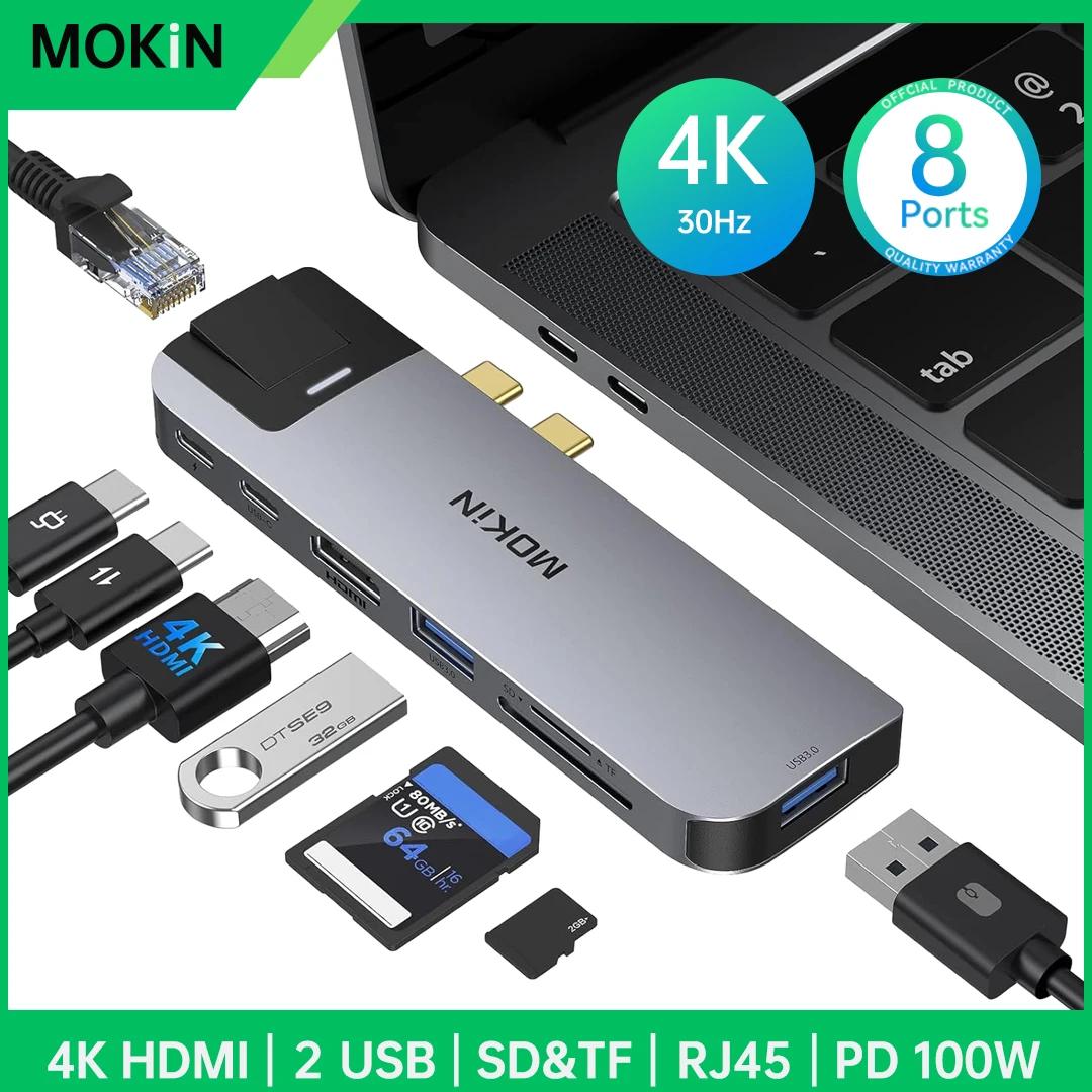 MOKIN USB C  Ʈ 3 ŷ ̼, PC ƺ  Ʈ ׼, SD/TF ī , USB 3.0, USB , 6, 7/8 in 2
